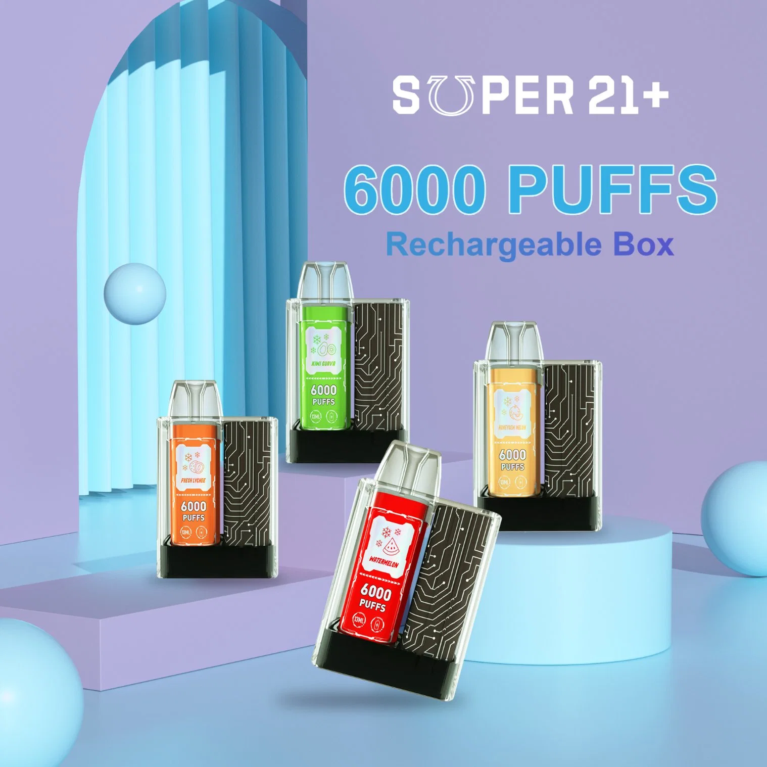 Rechargeable OEM 6000 Puffs Electronic Cigarette 6000 Puff Vape Box