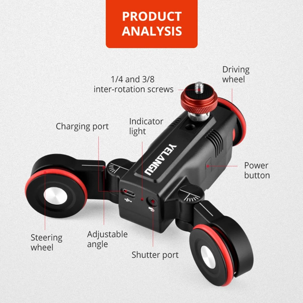 L5g Motorized Smart Camera Video Dolly APP Control Electric Track Rail Slider Dolly Car for Cameras, Cell Phones