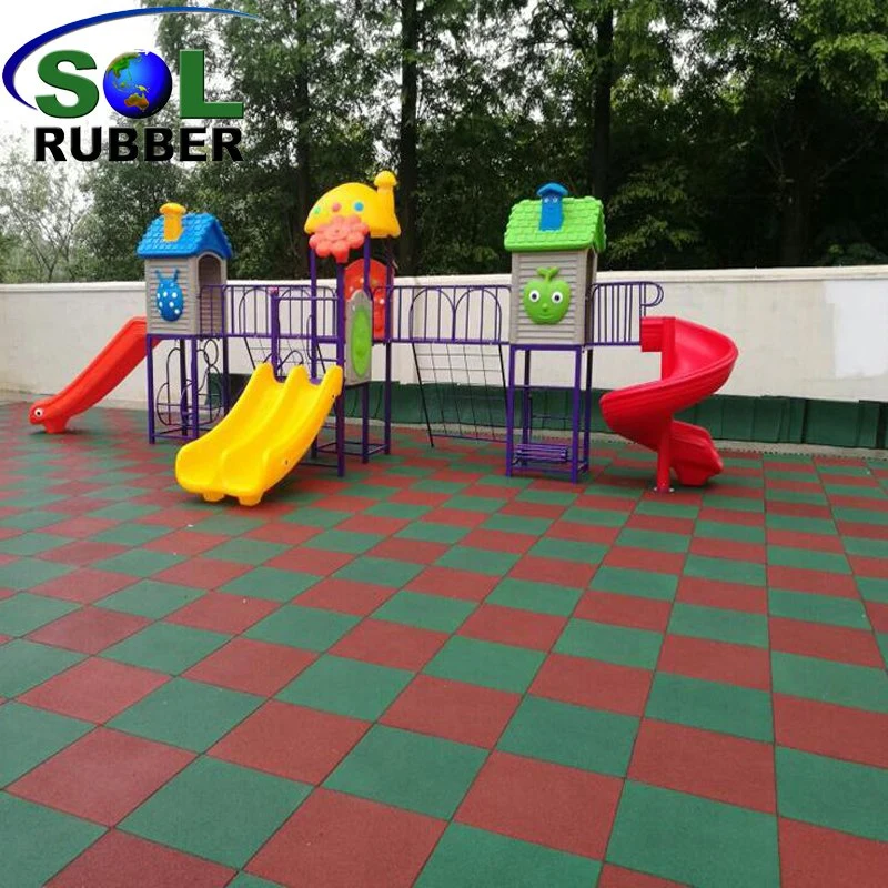 Sol Rubber En1177 Protección Zona de juegos exterior Pisos de caucho baldosas