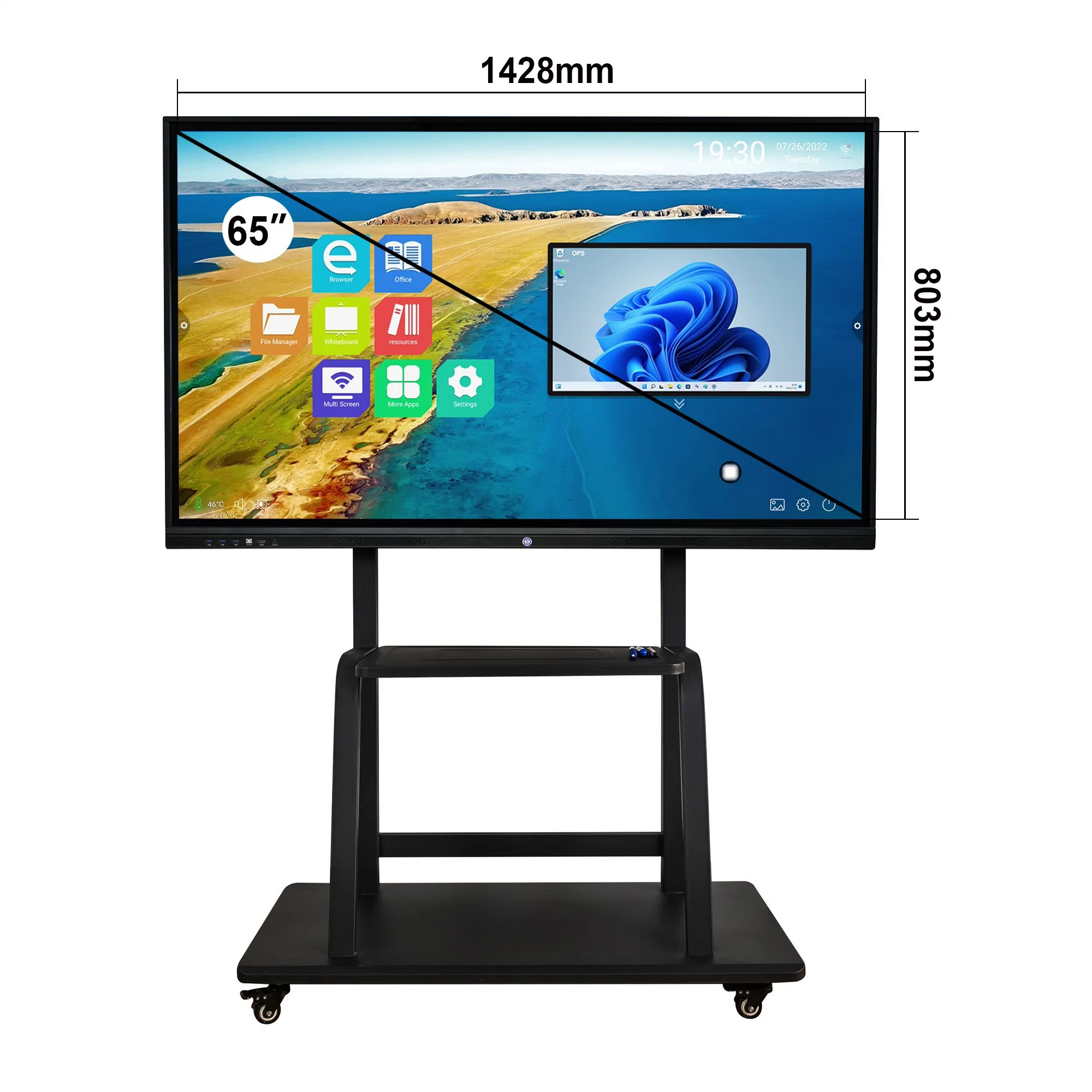 Miboard 65 Inch High Performance Horion Interactive Flat Panel I3 I5 I7 Intel Core Whiteboard Writing Touch Screen Board