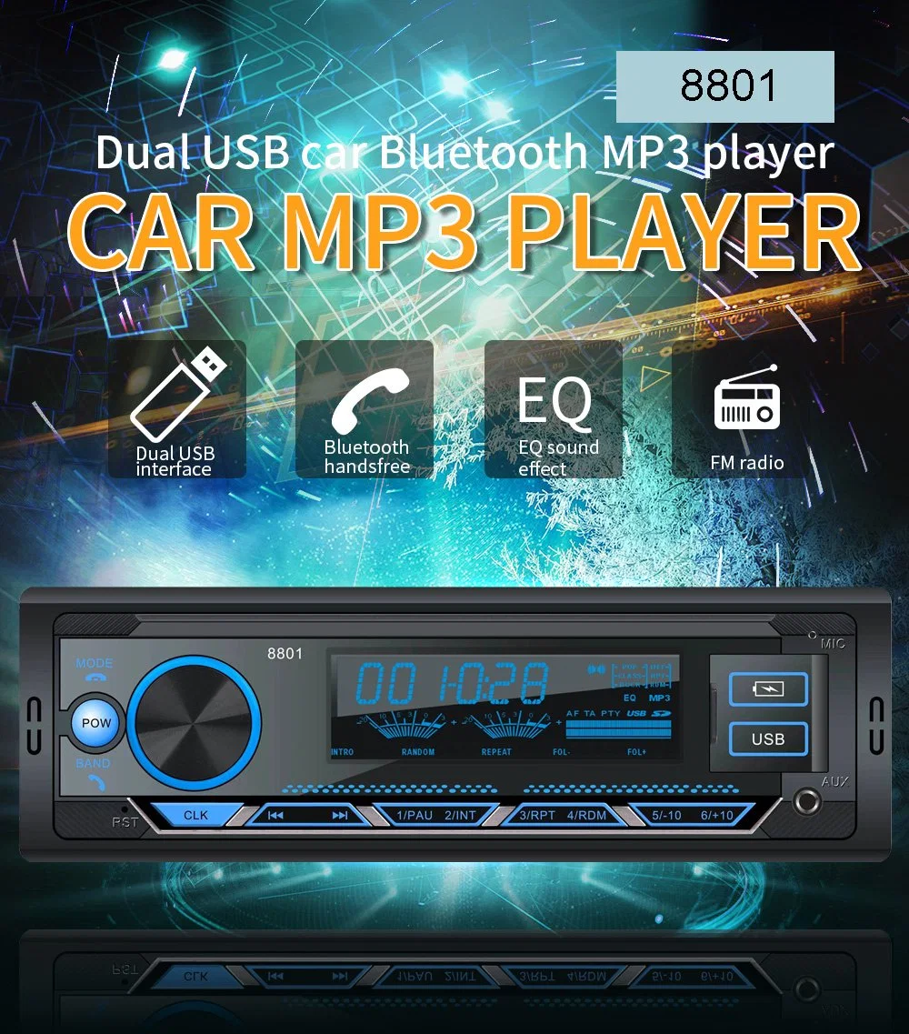 Car Stereo 1 DIN MP3 Player Bluetooth Aux USB SD Input Car Audio