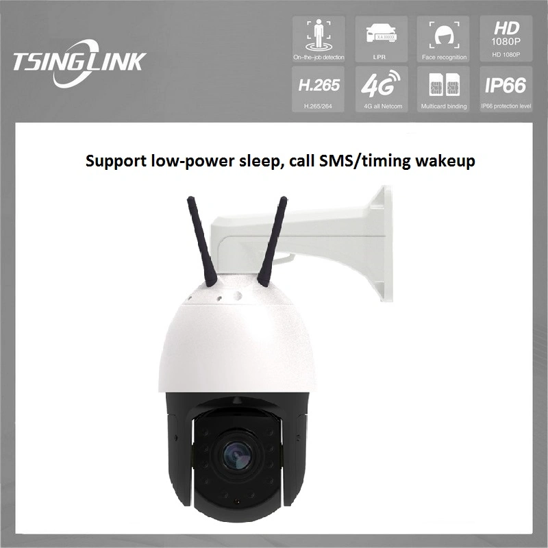 Starlight Outdoor Support Low Power Sleep 4G Wireless WiFi IP Cámara domo de alta velocidad PTZ