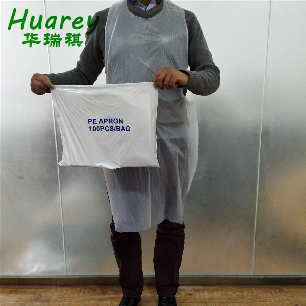 White Polythene HDPE LDPE Disposable Plastic Aprons with Folded Bag on Roll