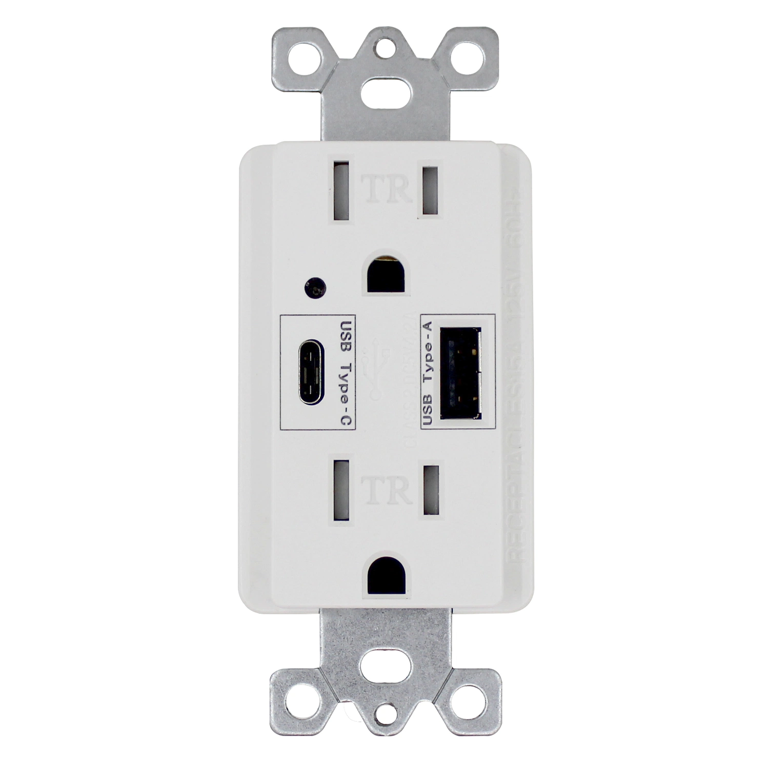 Saída USB 15A 125V 4.2A tipo A/C carregador USB de 2 portas Tr Inviolável Receptáculo USB soquetes aprovado pela UL