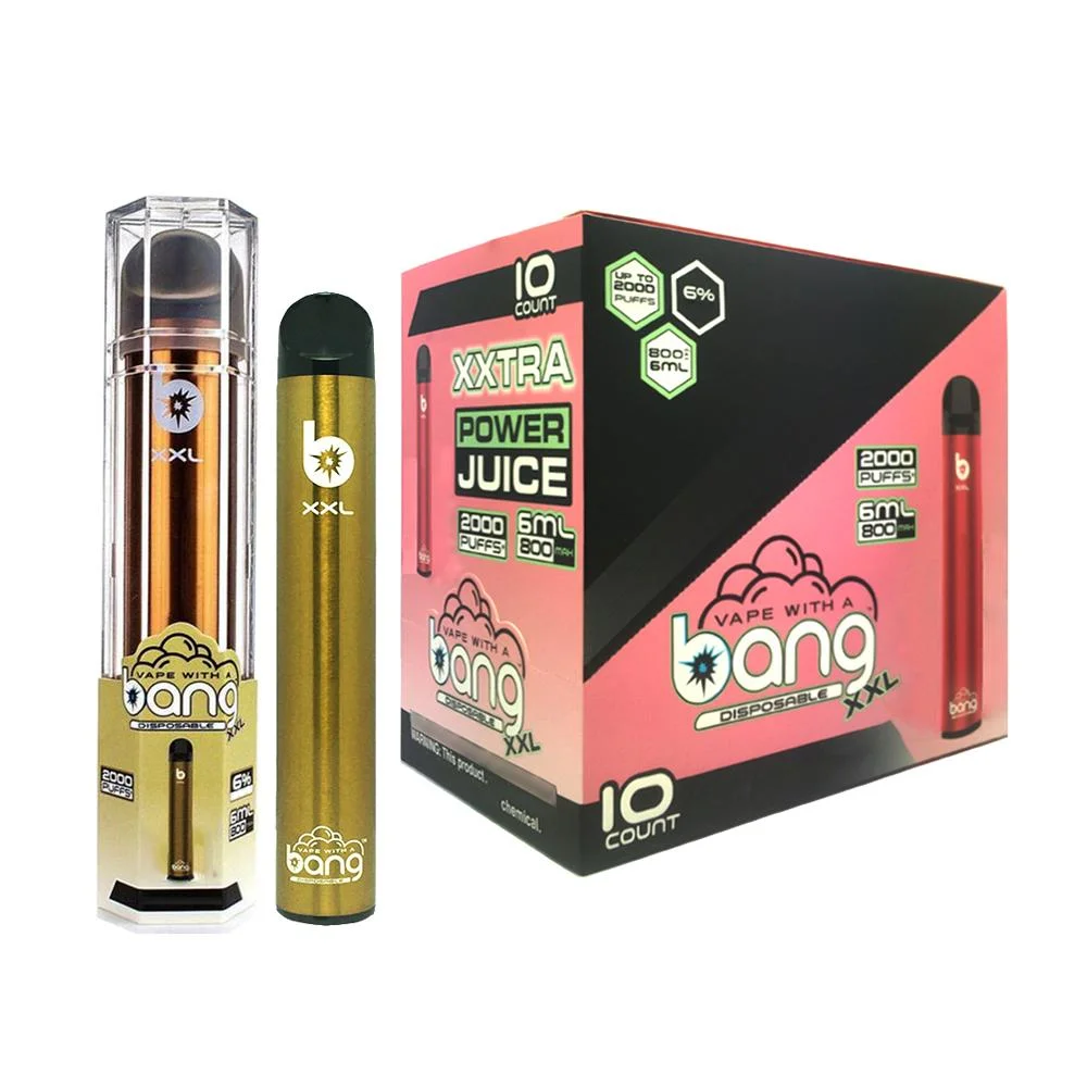 Bang XXL 2000puffs lápiz desechable VAPE dispositivo de cigarrillos 800mAh Batería con 6ml cartuchos