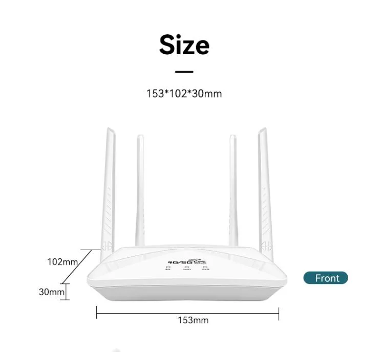 Router WiFi 300Mbps CPE de alta velocidad 4G para interiores y exteriores Con ranura para tarjeta SIM WiFi inalámbrica