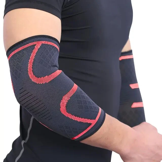 Custom Volleyball Breathable Elastic Compression Elbow Brace Sleeve Weight Lifting Gym Elbow Pads