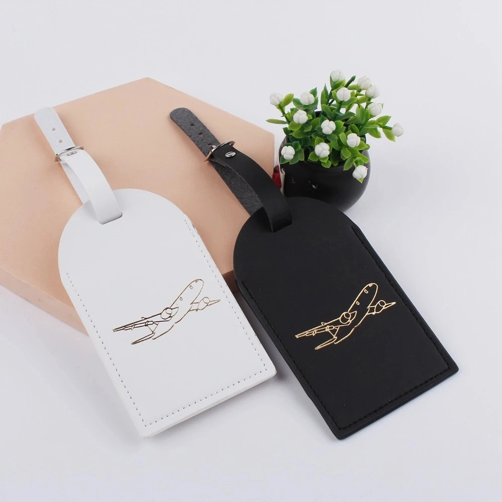 Fashionable PU Leather Luggage Tag for Women and Men - Stylish Suitcase ID Address Holder