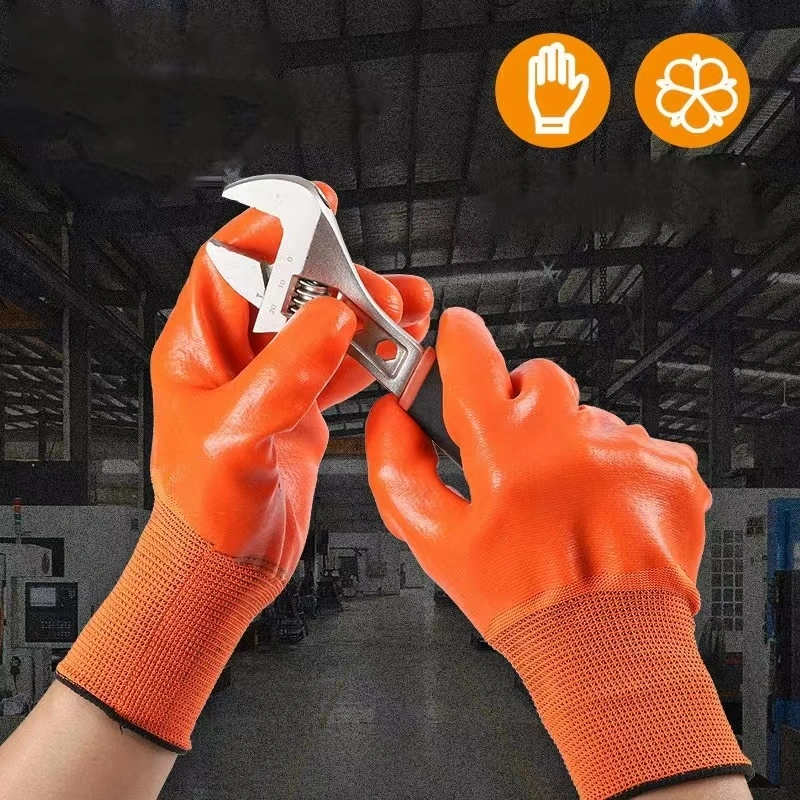 Anti Slip Work Gloves Labor Protection PVC Rubber Gloves Ready to Ship