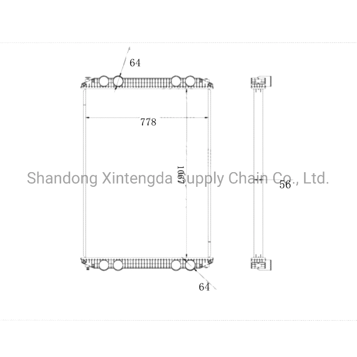 China Customized D3047 D9550 800032 Tr9139 7157cdm Wasserkühler für Freightliner Columbia