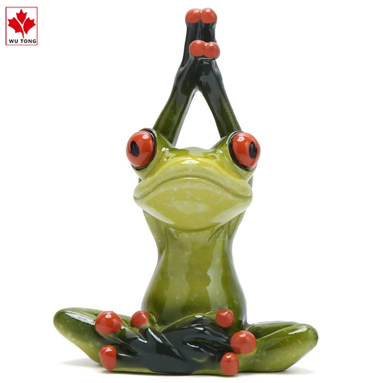 Spring Summer Figurines Decorations Funny Creative Craft Resin Frog Sculpture Statue (Frog Yoga)
