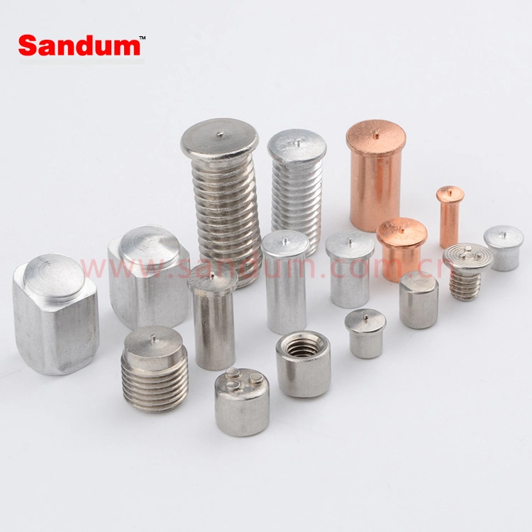 Copper Plated Plain Head Steel Weld Studs with External Threaded