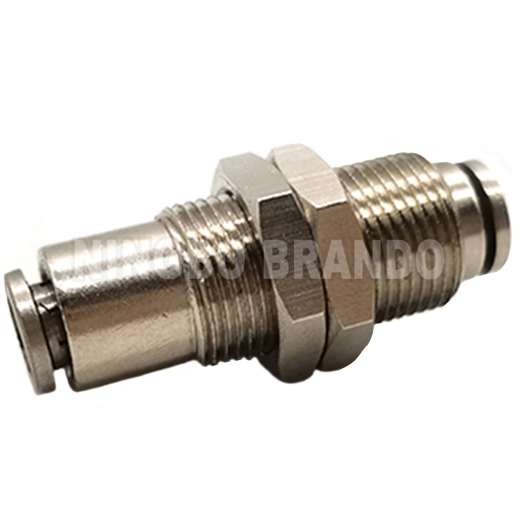 Bulkhead Union Quick Connect Pipe Push In Tube Brass Metal Air Pneumatic Hose Fitting 4mm 6mm 8mm 10mm 12mm