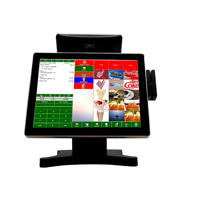 New Point Sale System 2 Screen Fingerprint Optional Built-in Terminal Cash Register All One POS Systems