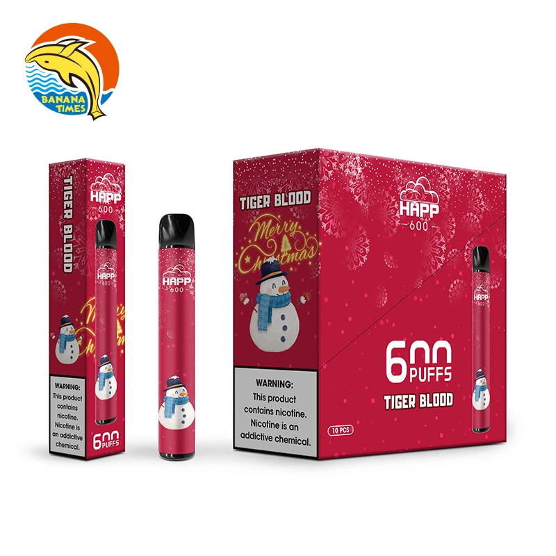 Bananaties frutas sais NIC Bar sabor puff Vape Stick Plus 1: Happ600 Mini Disposable/Chargeable e cigarro