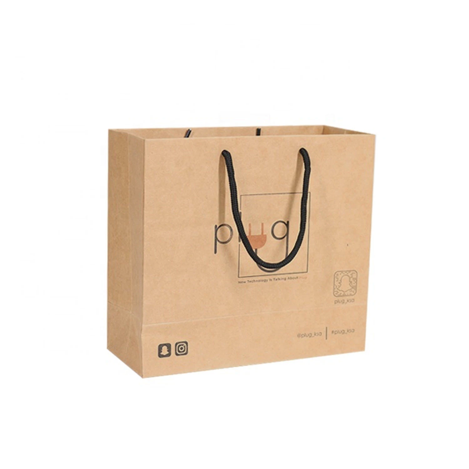 Various Craft Paper Packaging Bag Advertising Brown Kraft Paper Handle Bag for Promotion