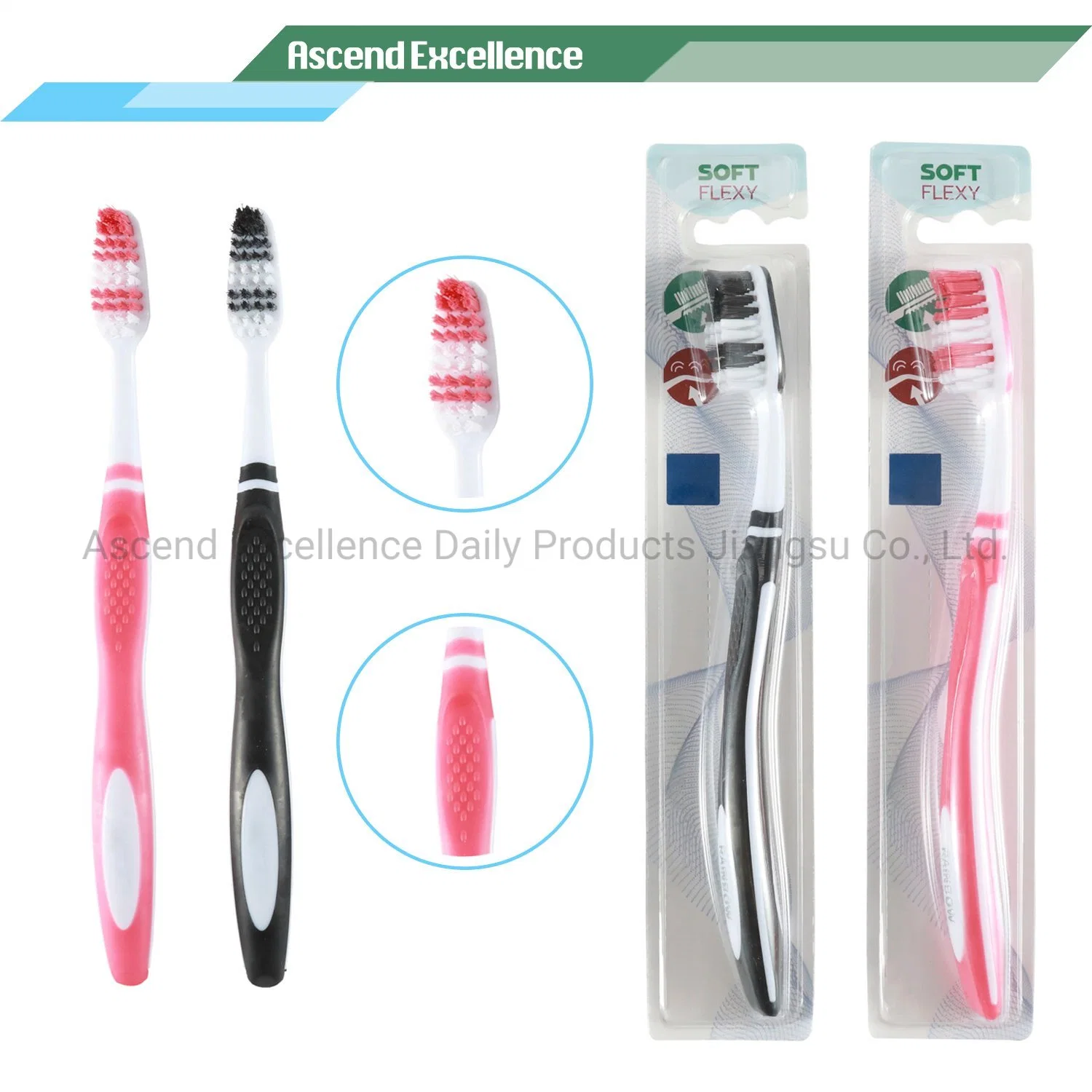 New Style meistverkaufte Zahnbürste mit Premium-Filamenten und Zunge Reiniger