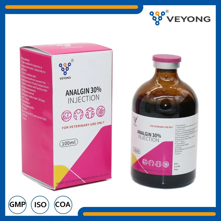 Top GMP Pharmaceutical Manufacturer Veterinary Medicine 50% Analgin Injection for Animal Use