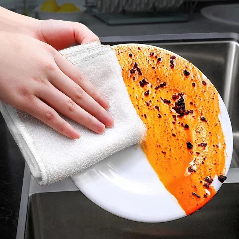 Hot Selling Colorful Wholesale/Supplier Microfiber Bamboo Fiber Towel for Household Cleaning