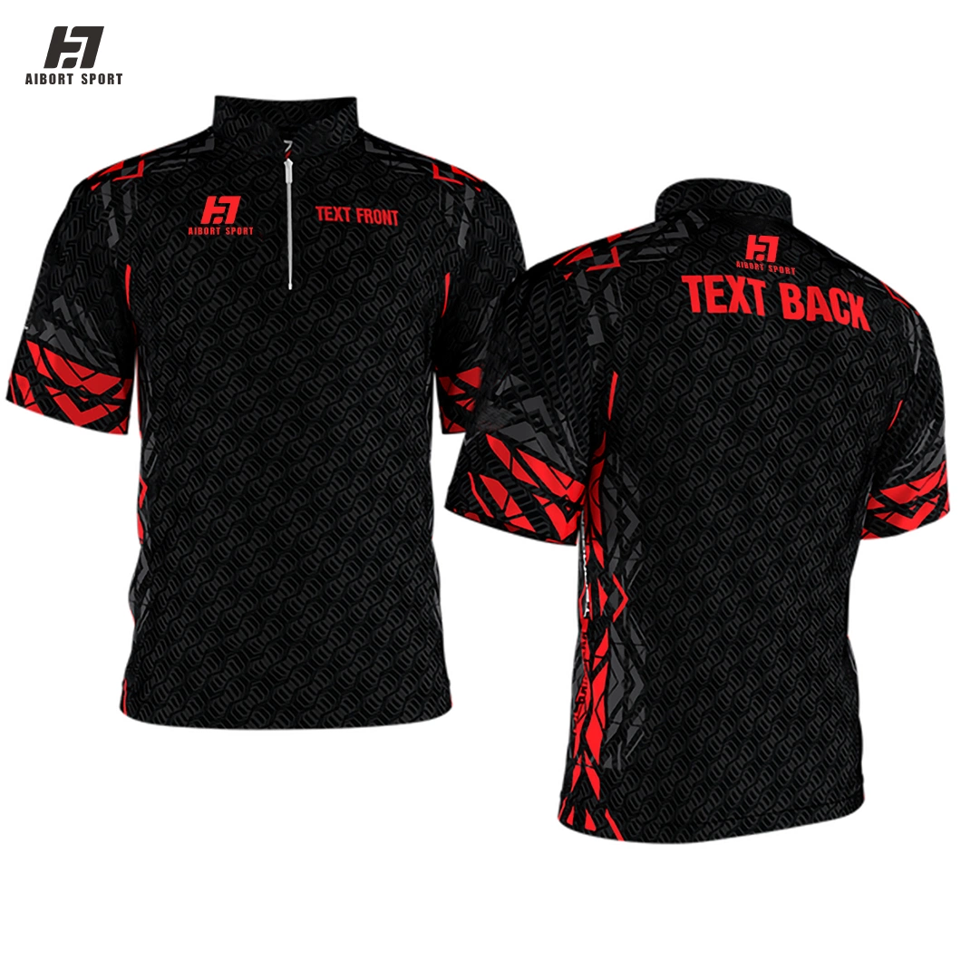 Aibort Sublimated Custom Knit 100%Polyester Uniform Sports High quality/High cost performance Long Sleeve Men&prime; S Polo Shirts Polo
