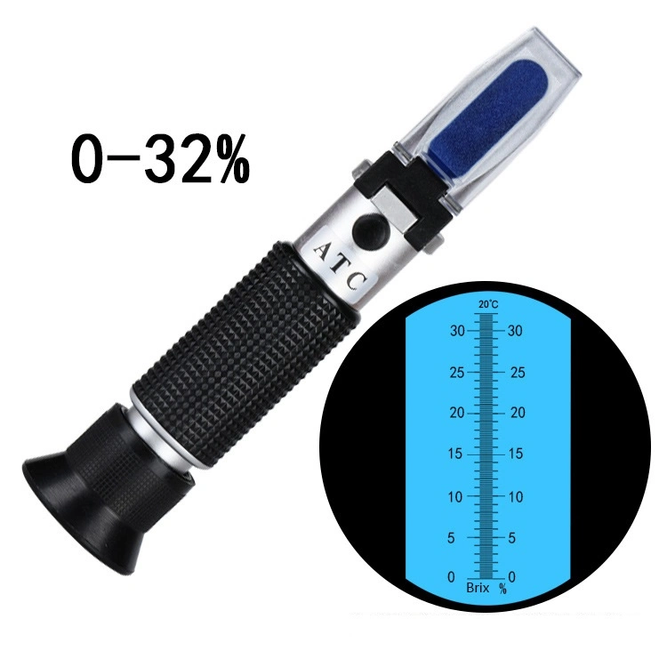 Ordinateur de poche réfractomètre pour la teneur en sucre test 0-32 % Brix Tdj-032atc