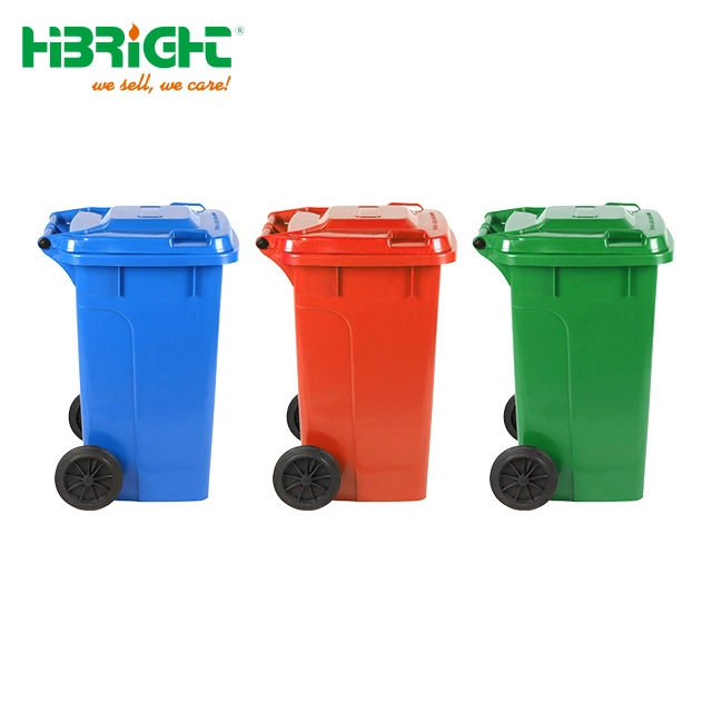 Colourful Big Capacity Supermarket Using Wheeled Refuse Basket Container