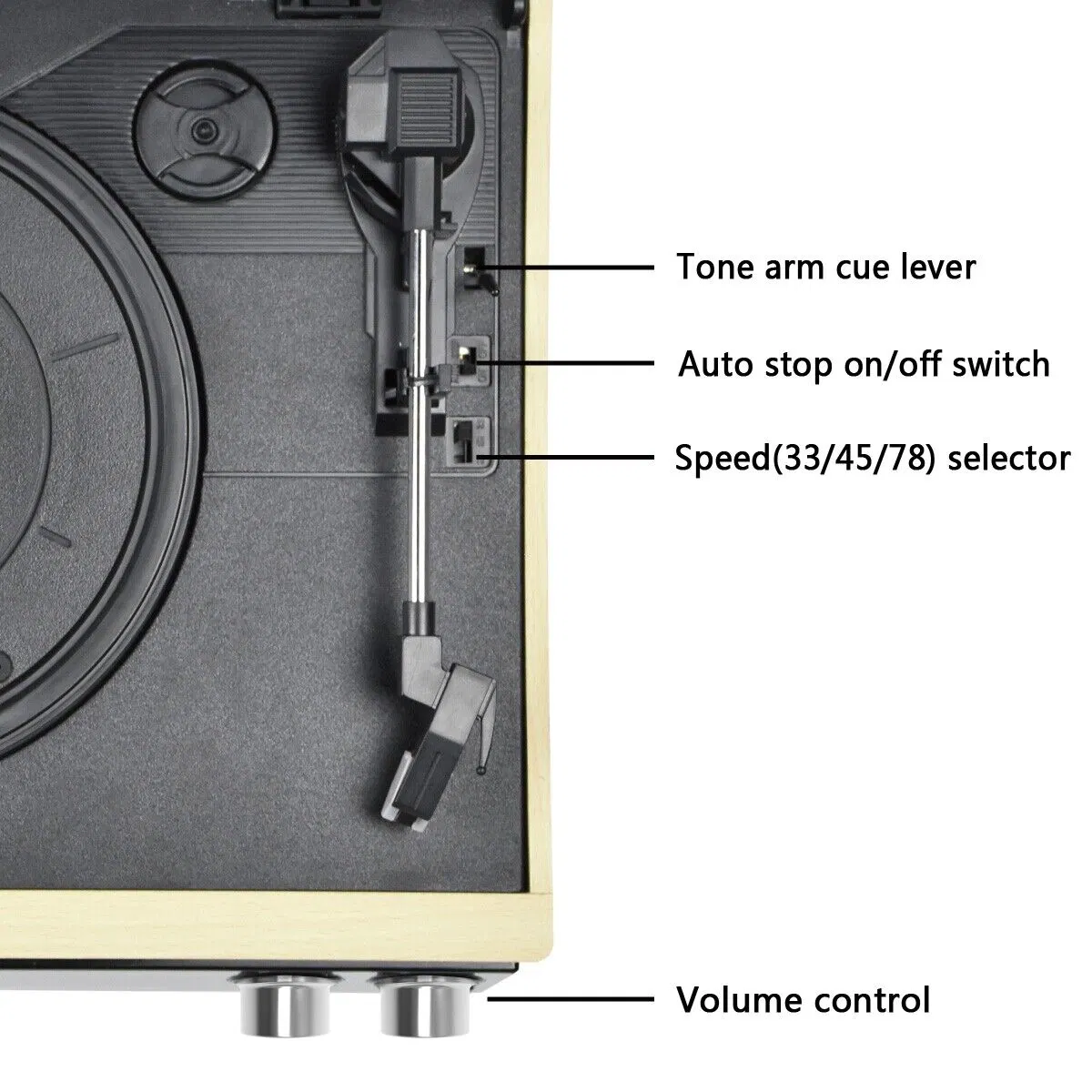 Vintage Plattenspieler mit Bluetooth Ausgang am/FM Radio Retro Vinyl Record Player