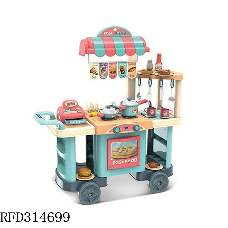 Kunststoff Spielzeug Küche Trolley Fast Food Spielzeug Mini Kochen Set