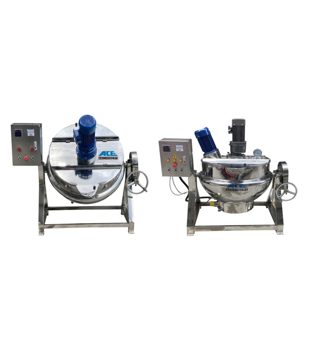 Factory 100-1000 Liter Mixer Planetary Mixing Jacket Kettle Steam Gas Electric Heating Cooking Pot Price