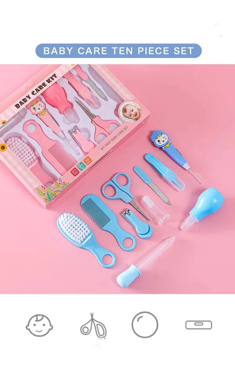 Newborn Girls Boys 10PCS High Quality Baby Healthcare and Grooming Kit Set Portable Baby Safety Daily Care Set
