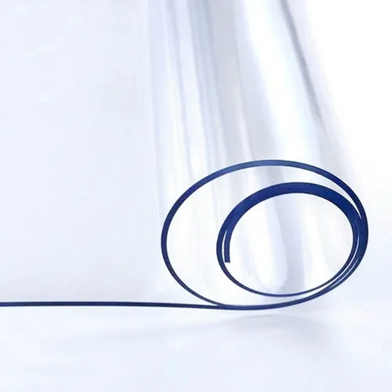 High Quality Wholesale Rolls 0.3mm Super Clear PVC Blue and Transparent Soft Plastic Flexible PVC Film for Table Cloth