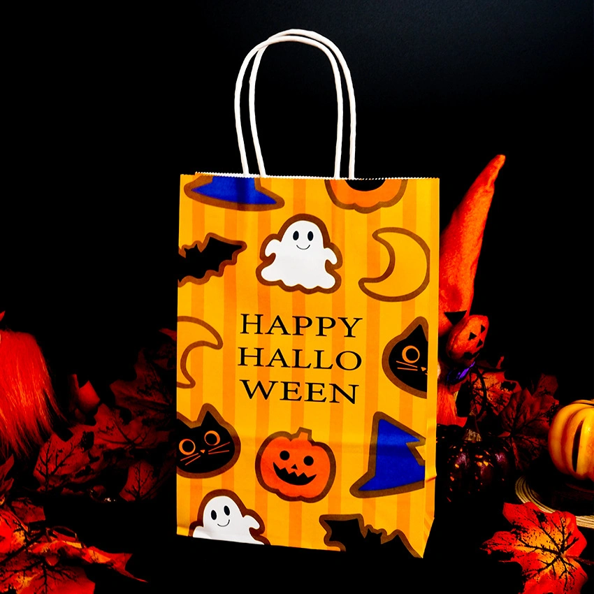 Comfortable New Design Halloween Printed Party Shopping Packaging Gift Kraft Paper Bag