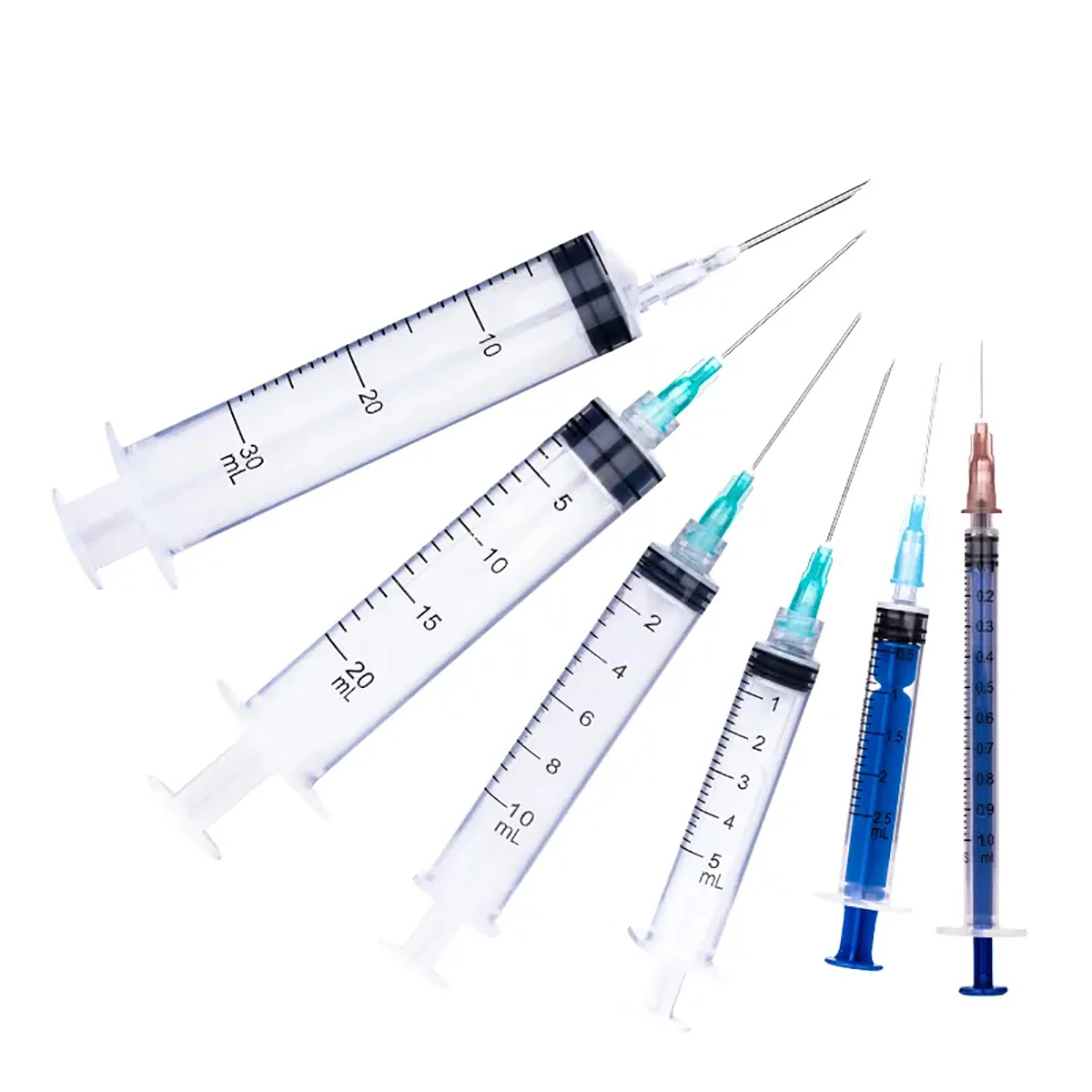 Disposable Sterile Three Part Luer Slip Luer Lock Syringe with Needle