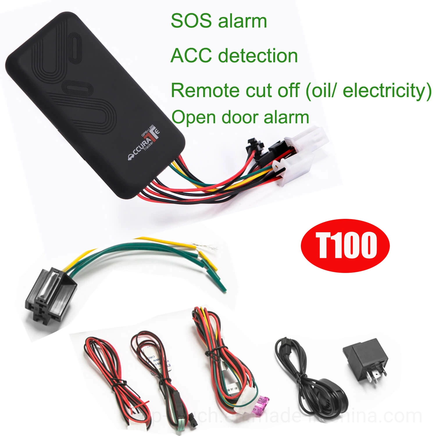 New Arrival Anti Theft Hot Sell GSM Car GPS Tracker for Motorcycle Vehicle with ACC Detection Engine Cut Remotely T100