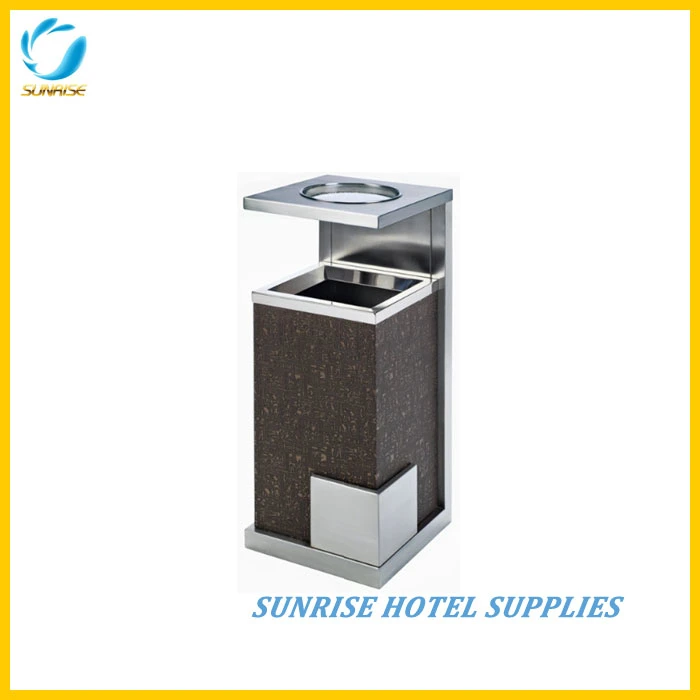 Square Shape Stainless Steel Standing Ashtray Bin