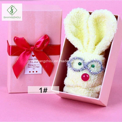 Nuevo diseño Calcetines Kewpie Conejo Custom niños Caja de regalo