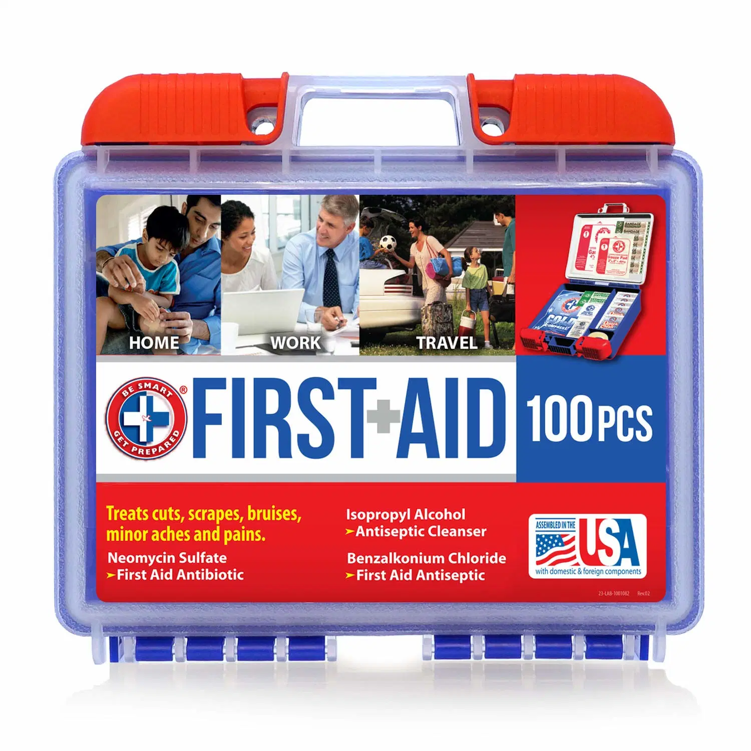 First Aid Kit Clean Treat Protect Minor Cuts Scrape Home Office Car School Business Travel Emergency Survival Hunting Outdoor