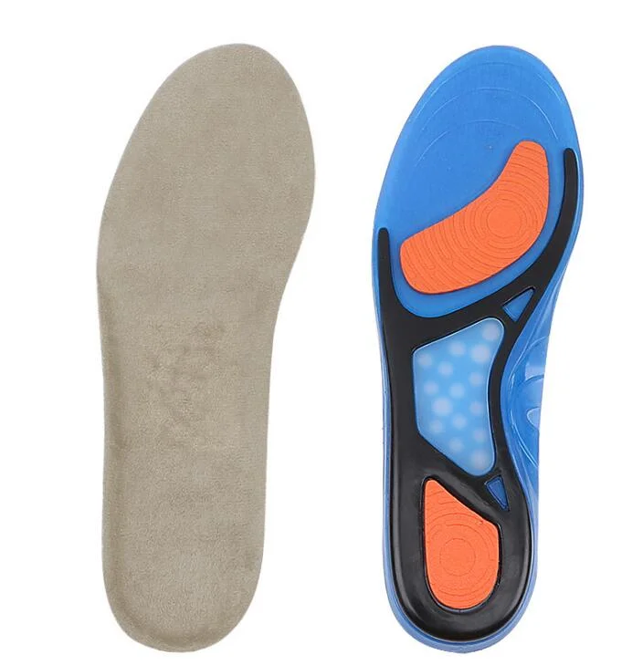 Soft Comfortable Arch Support Shock Absorption Gel Sport Massage Antislip Silicon Insole to Protect Feet