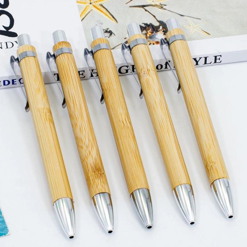 Promotional Giveaway Items Natural Promotional Customized Bamboo Pen Engraved Wood Gel Ballpoint Pens with Logo