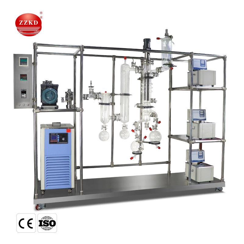 Professional Double Stage Oil Distiller System Vacuum Wiped Film Molecular Distillation