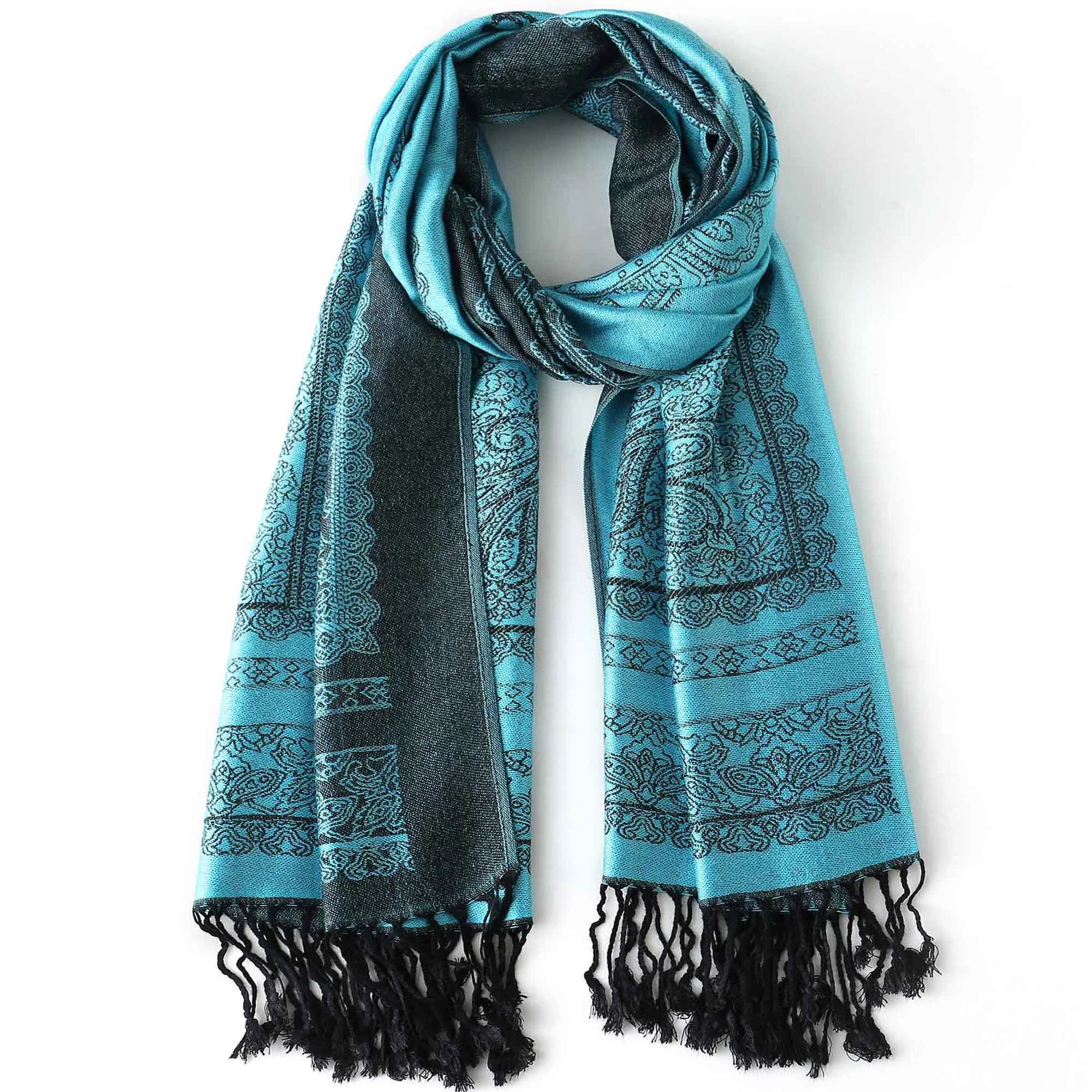 Foulard Pashmina Paisley Ethnique Doux pour Femmes au Printemps