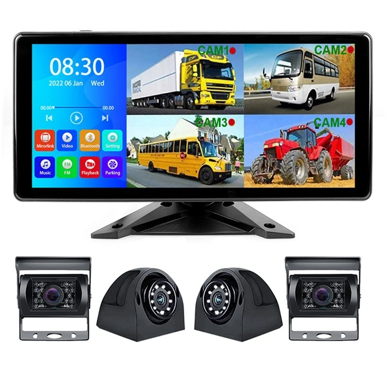 4CH 10.36 Inch Display Rearview Camera System 1080P Car Backup Camera System