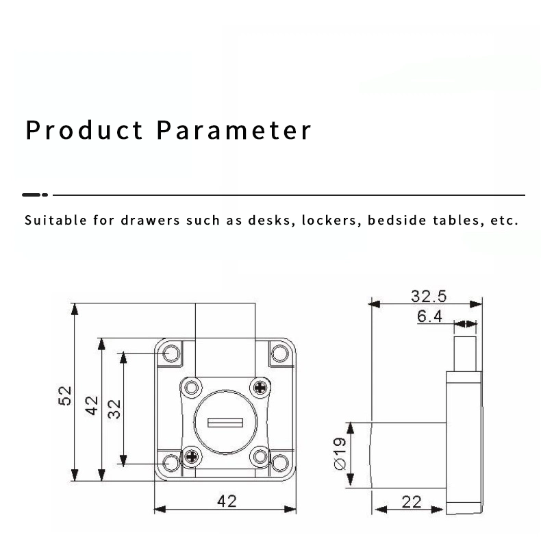 Heavy Duty Locking Office Schreibtisch Computer Key Schlösser Hardware-Zubehör Zink-Legierung Quadratische Hölzerne Schreibtisch Schrank Zunge Schubladen Möbelschlösser