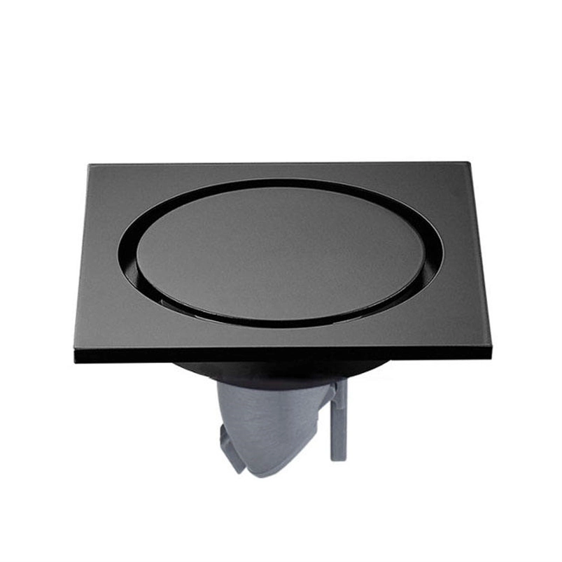 Contemporary Black Brass Bathroom Shower Drain Cover - Durable and Stylish Drainage Anti-Odor Shower Waste Floor Drain Plumbing Fixtures