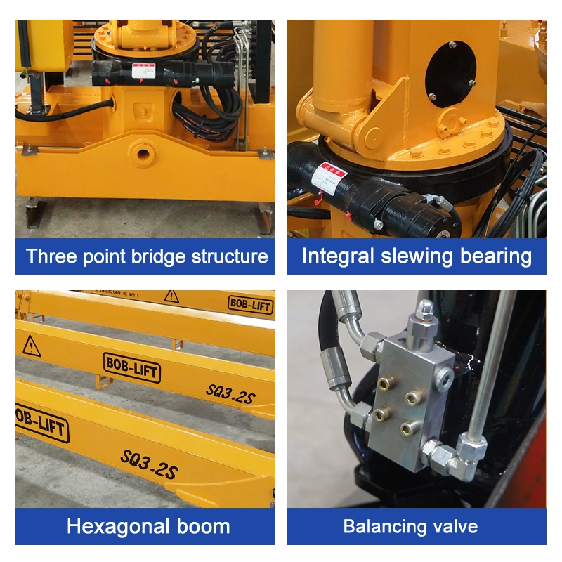 Bob-Lift Sq3.2SA2 Hydraulischer Hubkrane Gerader Arm LKW-montierter Kran Individueller Teleskopkranarm