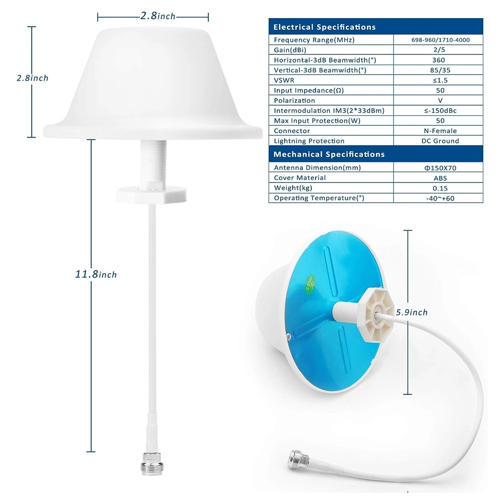 Dome-Deckenantenne für den Innenbereich, Breitband-Dome-Antenne mit N-Buchse