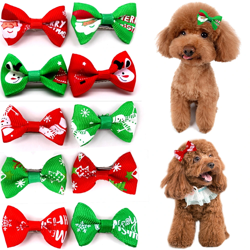 Classic New Style Pet Puppy Dog Hair Bows Hairpin Accessories Elastic Belt Dog Grooming Bow