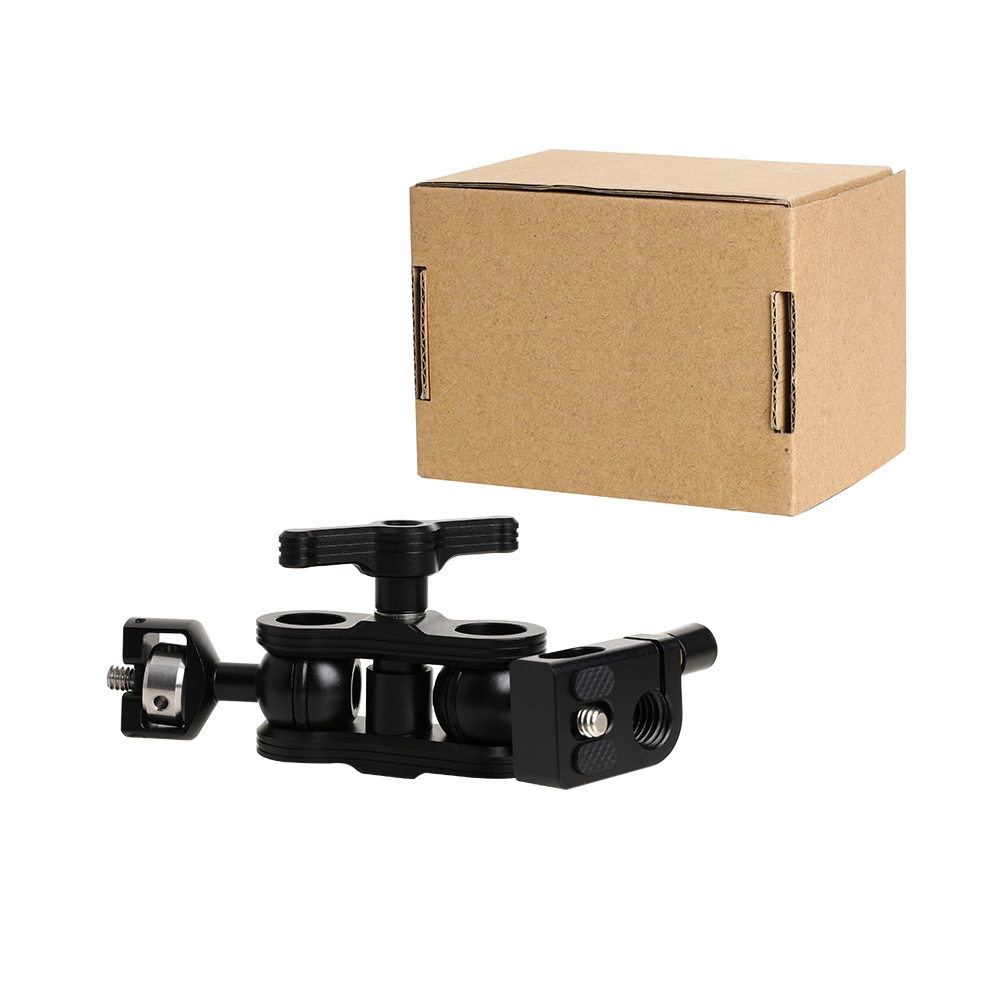 H029 15mm Tube Monitor Holder with Lock Button Non-Slip Foot Pad Removable Ball Head Bracket for Magic Arm Digital Camera