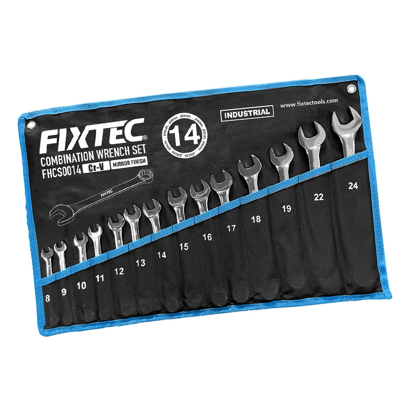 Fixtec 6-27mm Double-End Multi-Purpose Adjustable Wrench Head Ratchet Combination Spanner