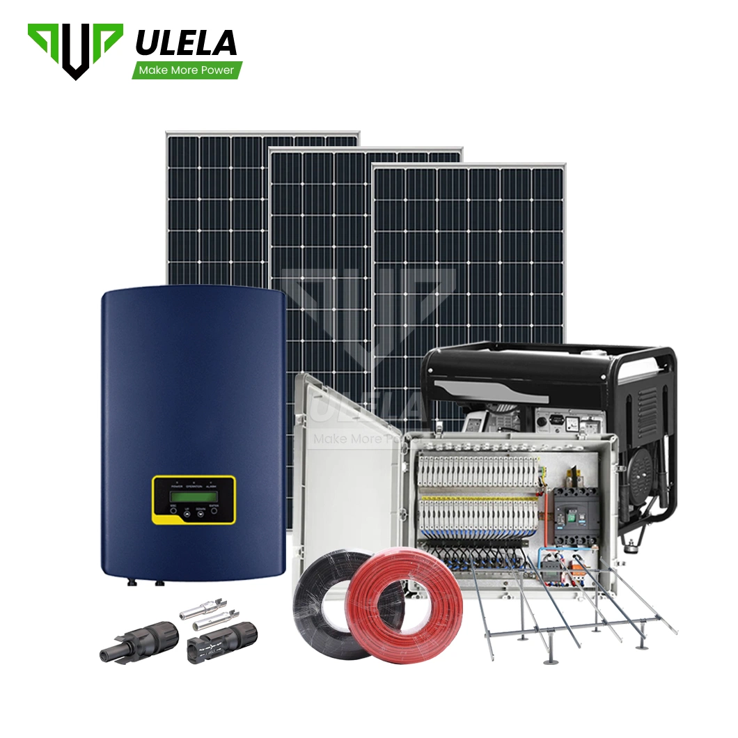 Ulela Complete Home Solar Power System Kit Fabricators ODM Custom 7,5 kW en Grid Solar System China PV Diesel